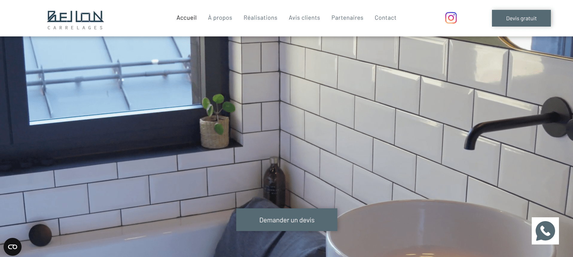 Site web carreleur - Bellon Carrelages