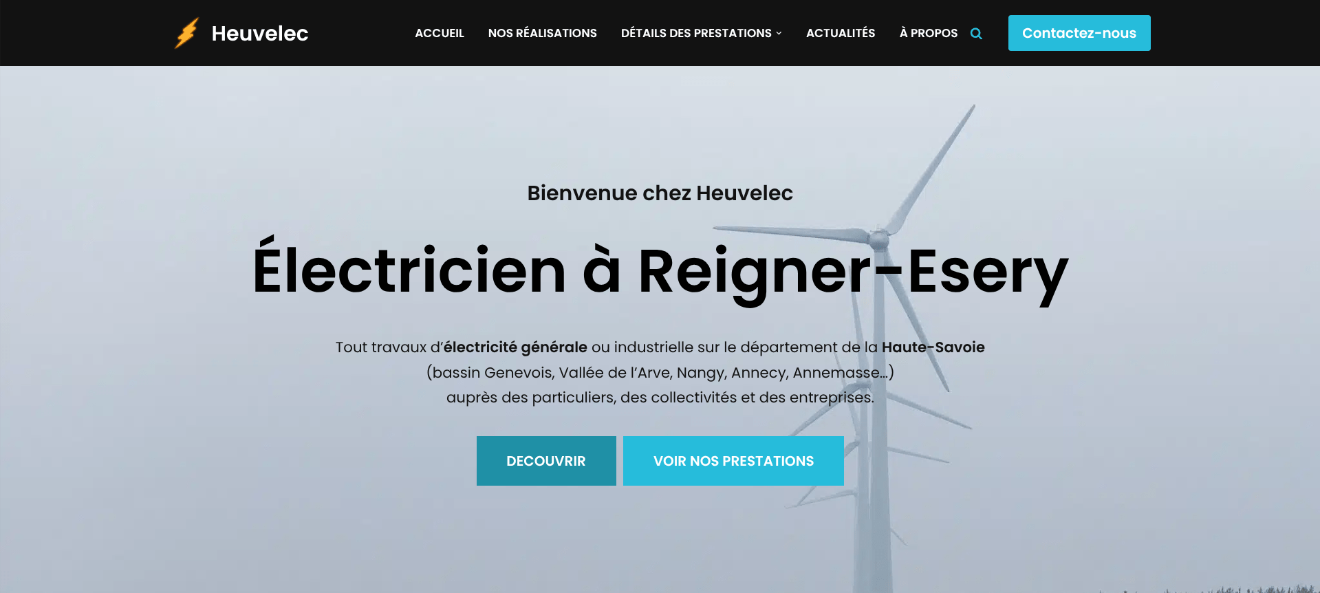 Site web électricien - Heuvelec