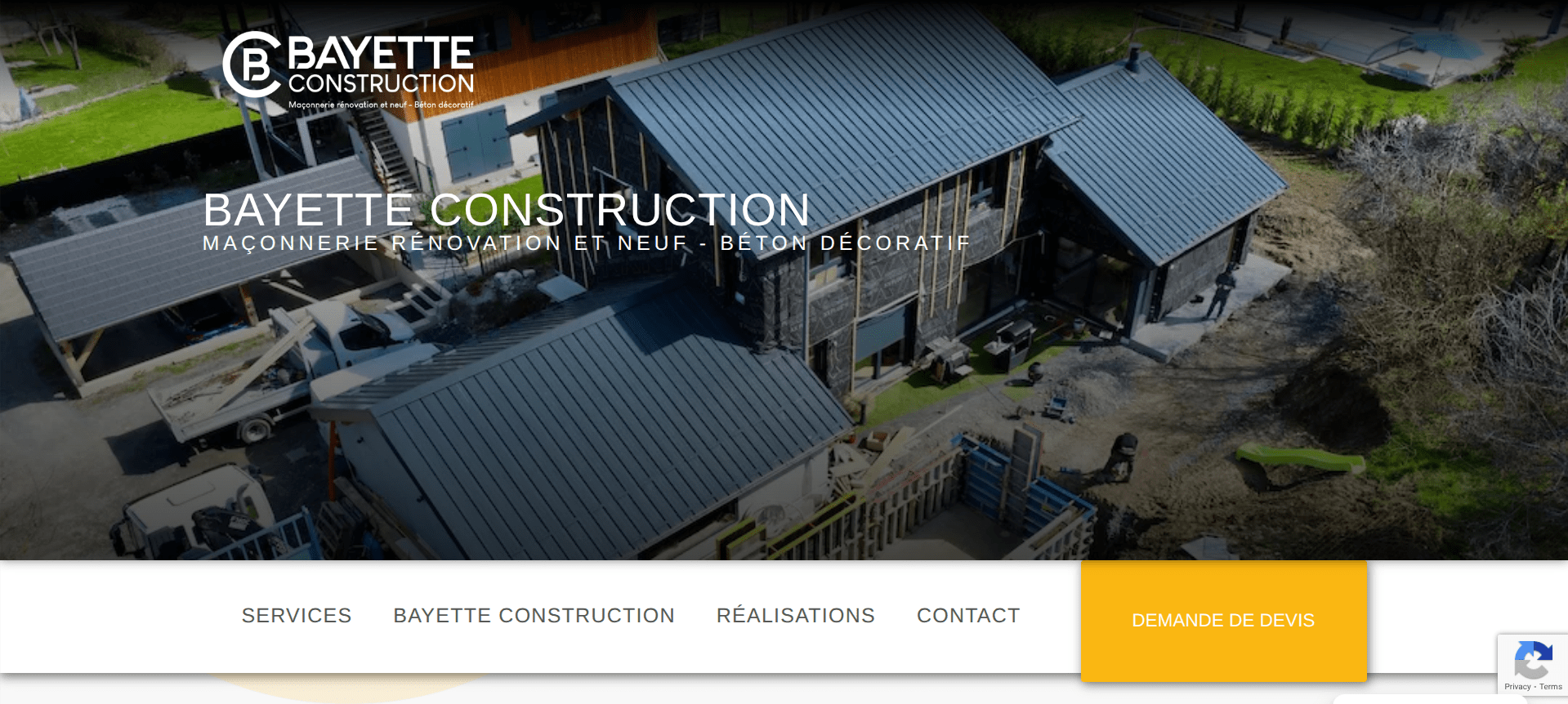 Site web maçon - Bayette Construction