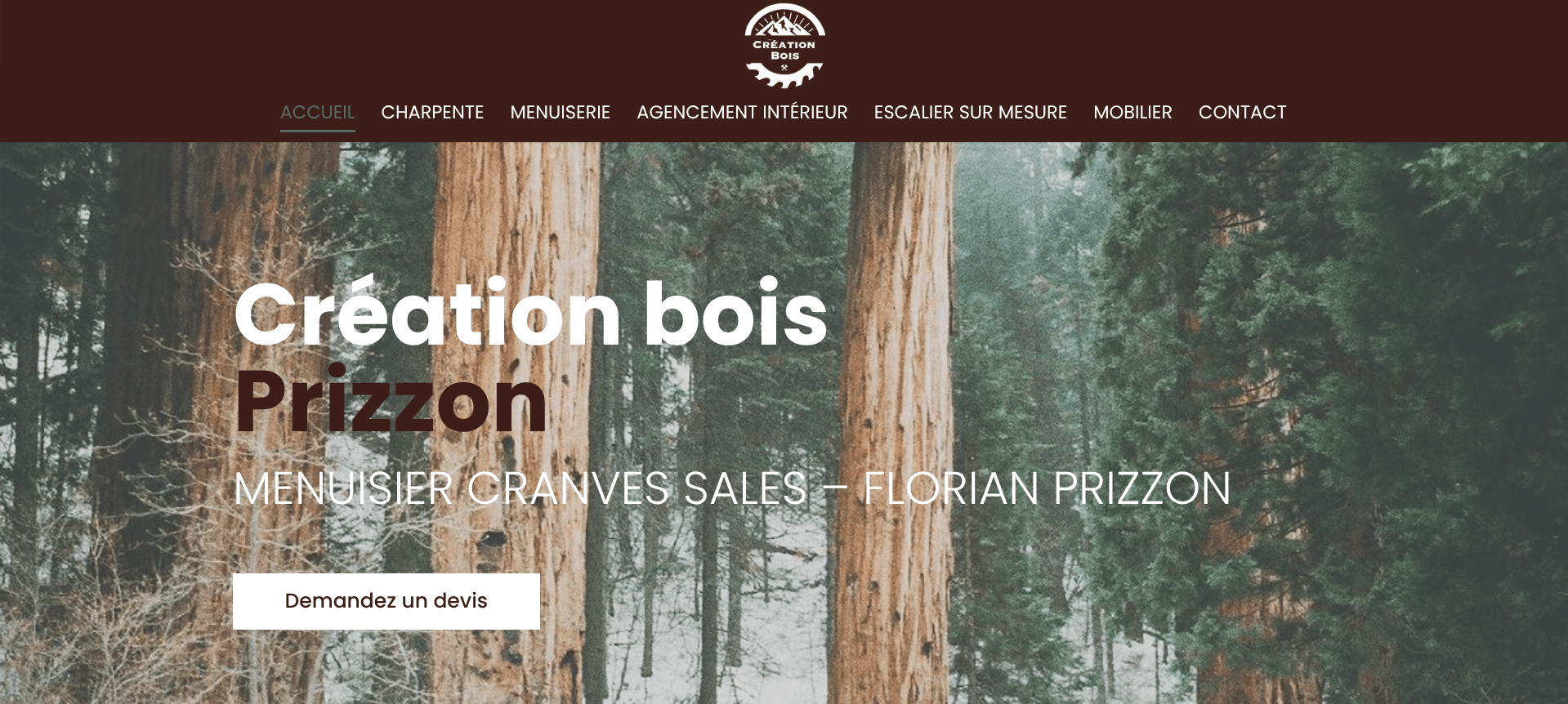 Site web menuisier - Création Bois Prizzon