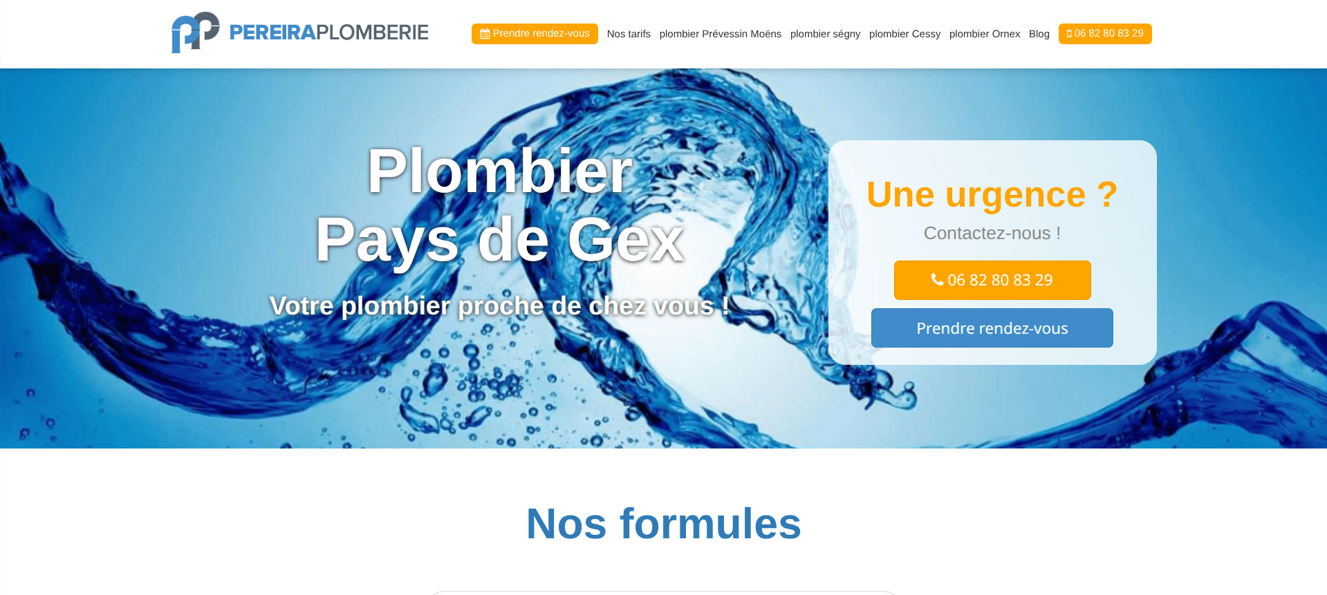Site web plombier - Pereira Plomberie